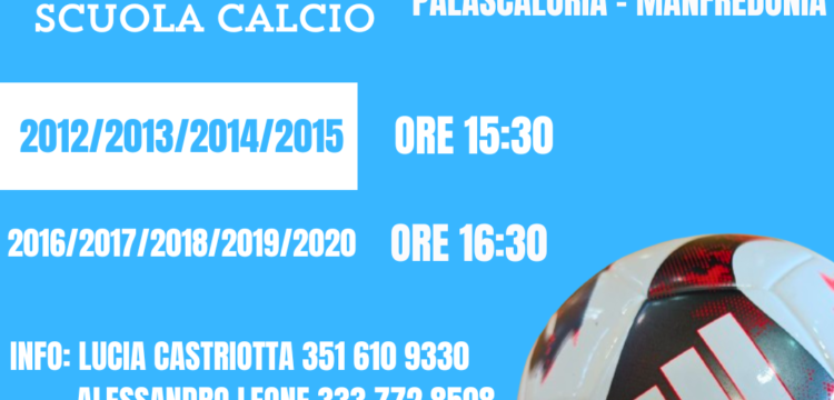 Vitulano Drugstore Manfredonia, Open Day Scuola Calcio anche giovedì 19 settembre